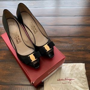 Salvatore Ferragamo Gilia Peep Toe Heels